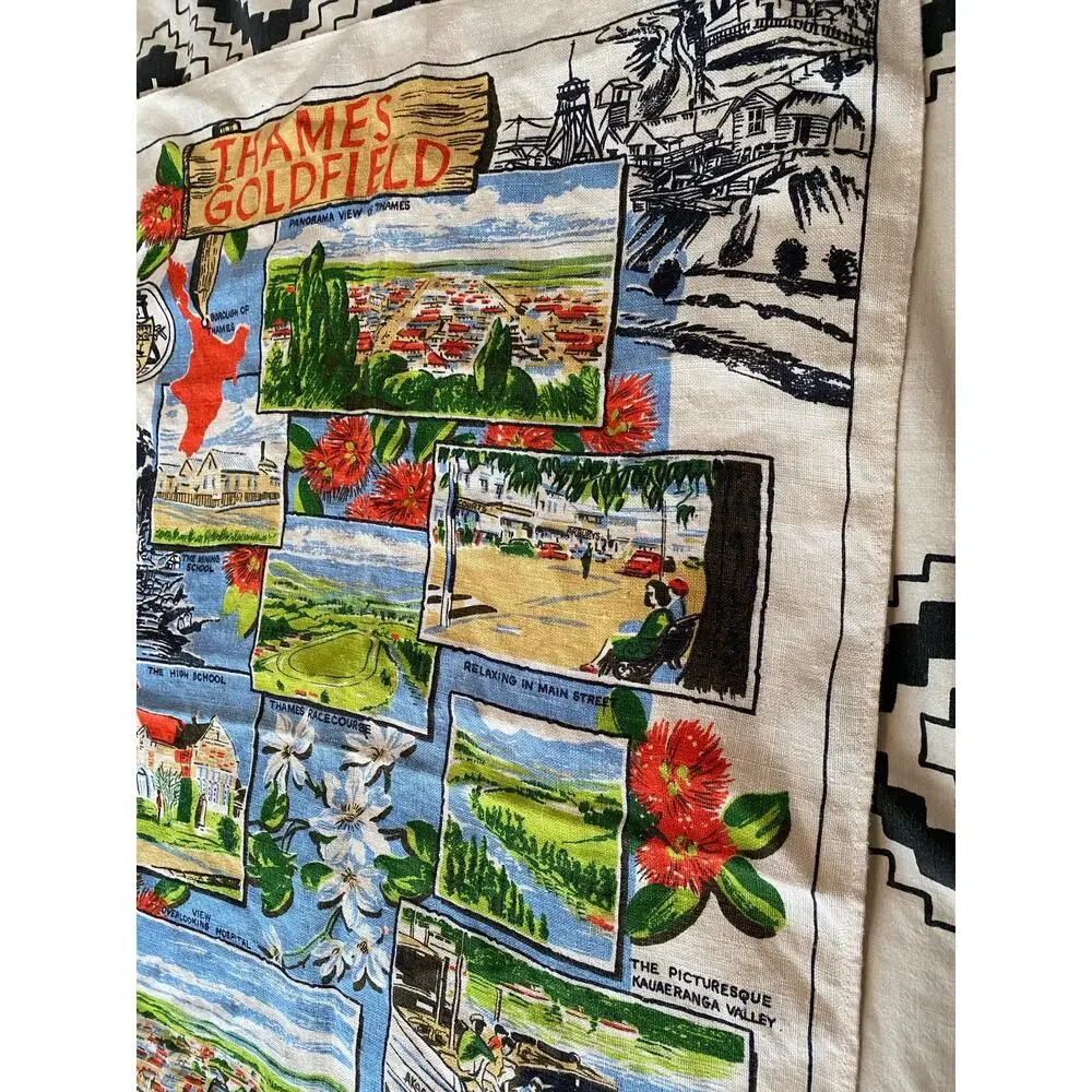Vintage Thames Goldfield Collectible Kitchen Linen Tea Towel Souvenir